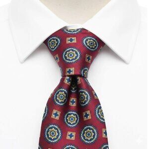 Hathaway Silk Tie Geometric Red Paisley